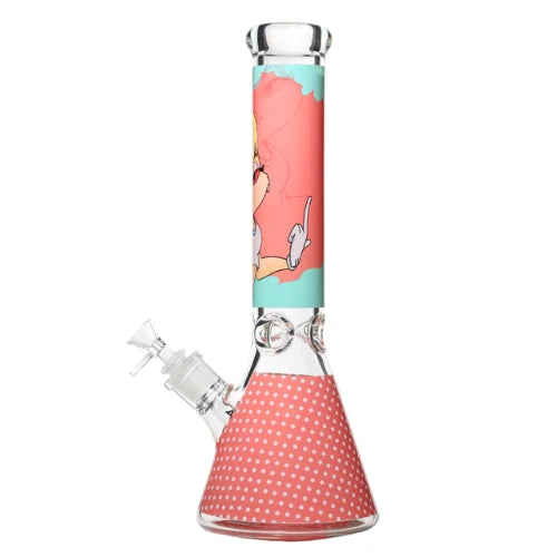 Arsenal brand 14 inch tall bunny theme decal beaker bong made with 7mm thick glass (2)