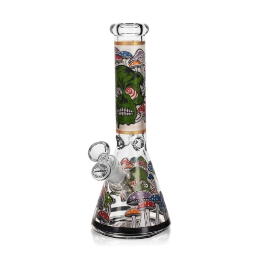 Arsenal Glass - 10" 5mm Mushroom Mortis Glass Bong - Black - Bongs Canada
