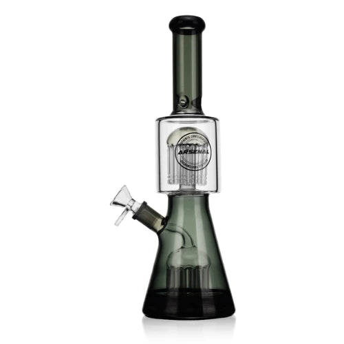 Arsenal - 11.5” Arsenal Double Chamber Percolator Bong - Black - Bongs Canada