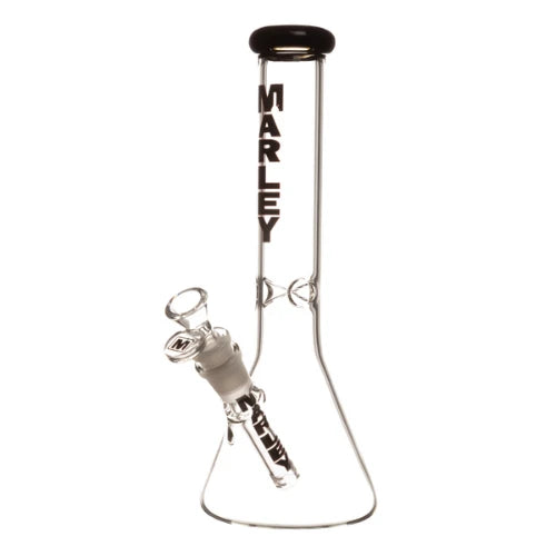 Marley - 11" 5mm Clear Beaker Bong - Black - Bongs Canada