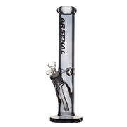 Arsenal brand 14 inch tall full coloured straight tube bong made with 5mm black glass