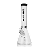 14" tall 5mm thick arsenal brand beaker bong in black
