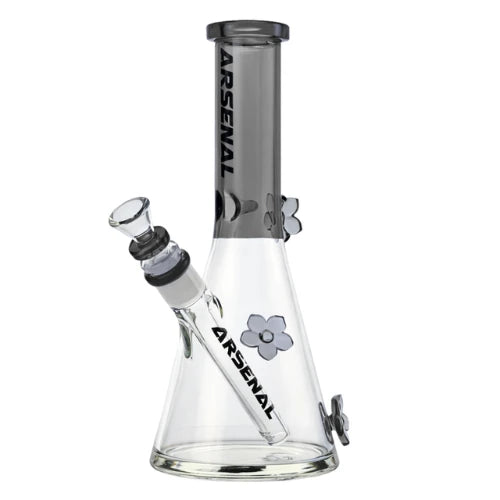 Arsenal Glass - Spring Bloom Glass Beaker 10” - Black - Bongs Canada