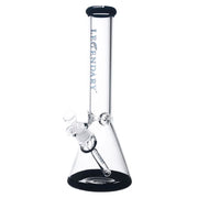 Legendary glass 14 Inch tall 7mm thick glass Colored Base Beaker bong in Black