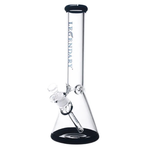 Legendary glass 14 Inch tall 7mm thick glass Colored Base Beaker bong in Black