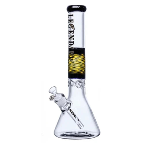Legendary - 16 Inch 7mm Wig Wag Beaker - Black - Bongs Canada