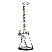 Legendary brand 16 Inch tall Rainbow Logo Beaker Bong in Black