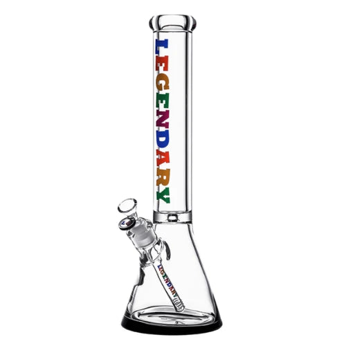 Legendary brand 16 Inch tall Rainbow Logo Beaker Bong in Black