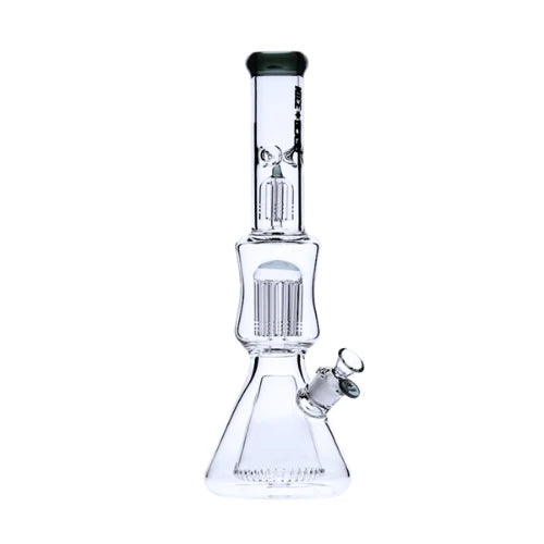 Black - 17" Nice Glass Cone to Double Tree Beaker Bong - Bongs Canada