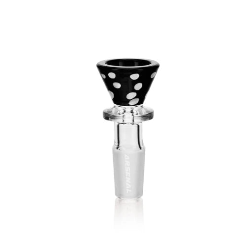 Black Arsenal Glass Playful Dots Bong Bowl 14mm - Bongs Canada