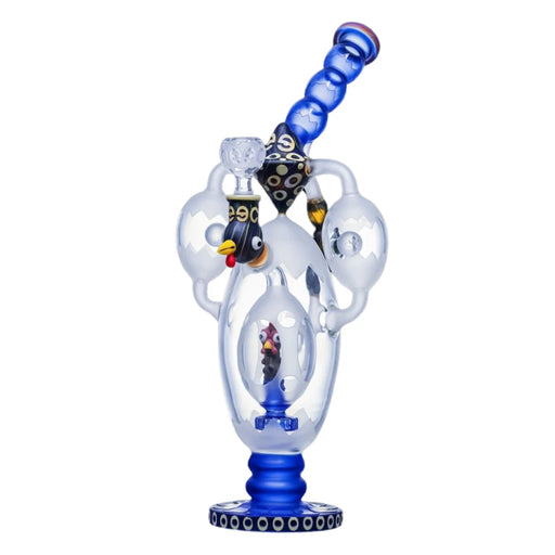 Cheech - 14.5" Rooster in a Bubble Bong - Blue - Bongs Canada