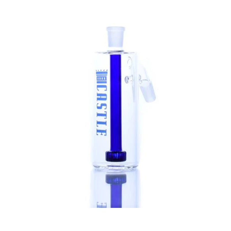 Castle - 14mm Glass Showerhead Ashcatcher - Blue - Bongs Canada
