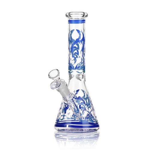 Arsenal - 10" Arsenal Floral Bliss Beaker Bong - Blue - Bongs Canada