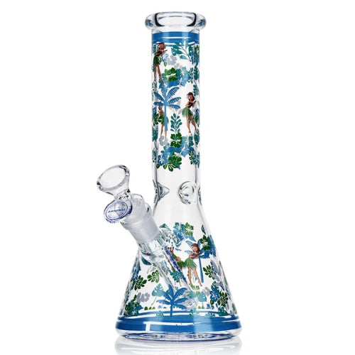 Arsenal - 10" Arsenal Floral Bliss Beaker Bong - Blue - Bongs Canada