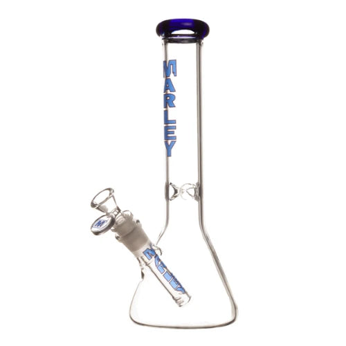 Marley - 11" 5mm Clear Beaker Bong - Blue - Bongs Canada