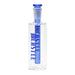 Castle Glassworks brand ash catcher with a blue coloured pull out stem with 14mm joint