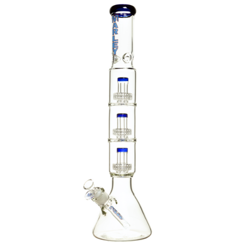 Marley - 20" Marley Triple Flow Bong - Blue - Bongs Canada