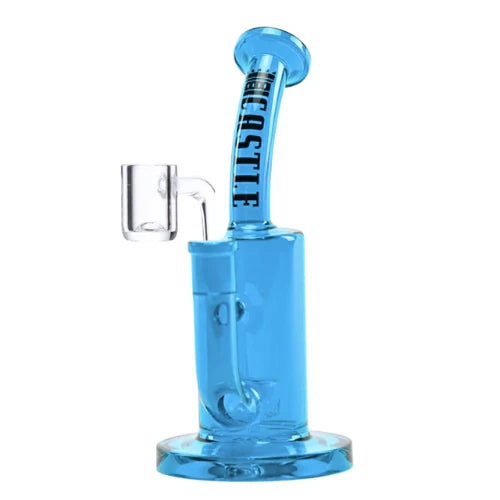 Castle brand 8.5 inch tall full colour blue dab rig including banger