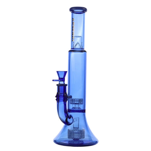 Arsenal - Arsenal Triple Ice Matrix Recycler 14” Glass Bong - Blue - Bongs Canada