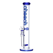 16" tall Blue Cheech straight tube bong made with 5mm glass with inline percolator 