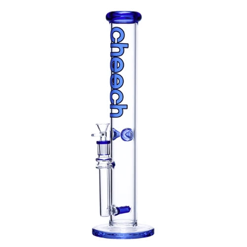 16" tall Blue Cheech straight tube bong made with 5mm glass with inline percolator 