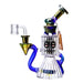 8.5" tall Cheech brand luxe ribbed recycler dab rig in blue