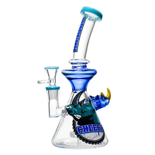 Cheech - 9 Inch Bull Horn Waterpipe - Blue - Bongs Canada