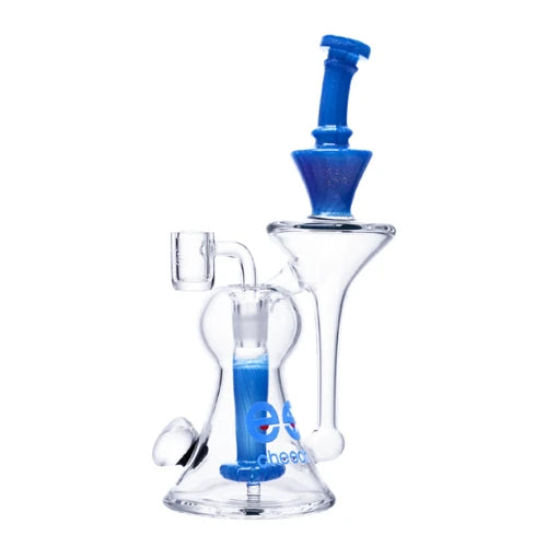 9" tall cheech brand recycler dab rig in blue