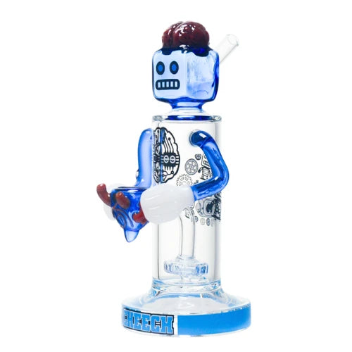 Cheech - 9 Inch Robot Brain Waterpipe - Blue - Bongs Canada