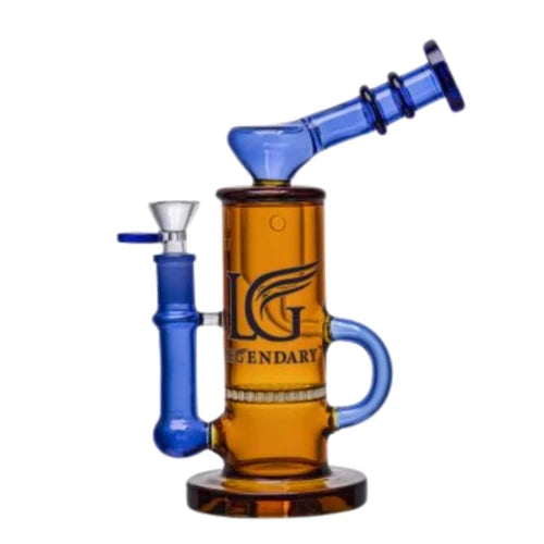 Legendary brand 10 Inch tall Side Car Inner Recycler Dab Rig in Blue with Percolator