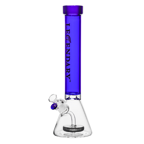 Legendary - 16 Inch 5mm Colored Tube Showerhead Beaker - Blue - Bongs Canada