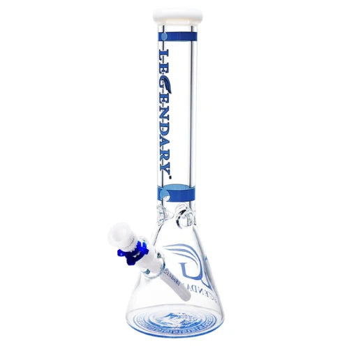 Legendary brand 16 Inch tall 9mm thick glass Colour Edge Beaker Bong made in blue