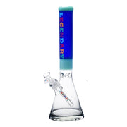 Legendary brand 16 Inch tall Neon Flow Beaker Bong in Blue top tube