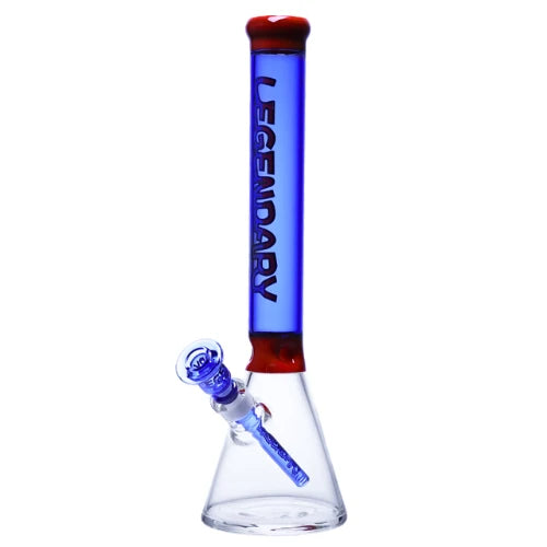 Legendary brand 18 Inch tall 7mm thick glass Elite Color Tube Beaker bong in blue