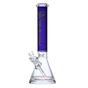 OG Original brand 16" tall 7mm thick beaker bong with solid colour top tube in blue