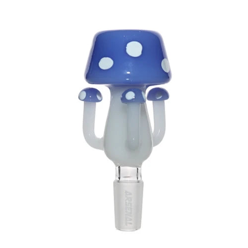 Blue - Arsenal - 14mm Mushroom Cluster Glass Bowl 6ct - Bongs Canada