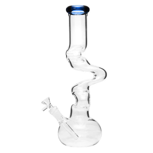 Blue Arsenal Glass - 14” Twisted Spiral Bong - Bongs Canada