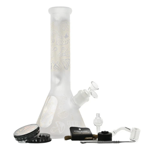 Arsenal Glass - 12” 5mm Fungi Forest Glass Bong 9-in-1 Dab Kit - Clear - Bongs Canada