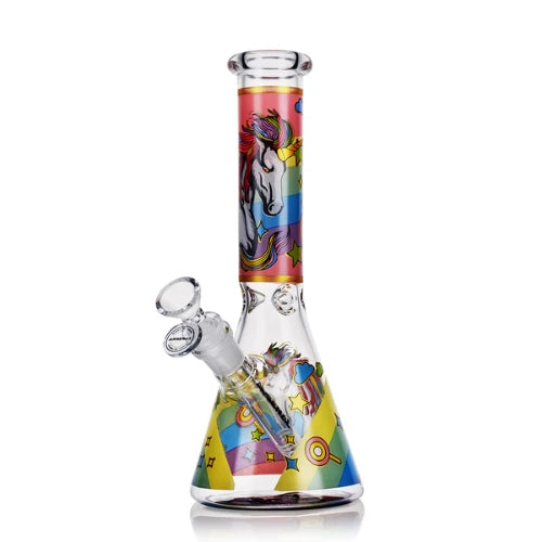 Arsenal Glass - 10" Mystic Unicorn Beaker Bong - DESIGN 1 - Bongs Canada