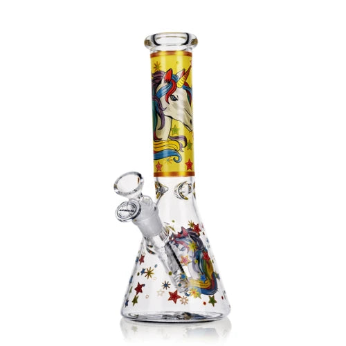 Arsenal Glass - 10" Mystic Unicorn Beaker Bong - DESIGN 2 - Bongs Canada