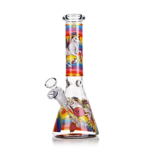 Arsenal Glass - 10" Mystic Unicorn Beaker Bong - DESIGN 3 - Bongs Canada