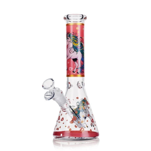 Arsenal Glass - 10" Mystic Unicorn Beaker Bong - DESIGN 4 - Bongs Canada