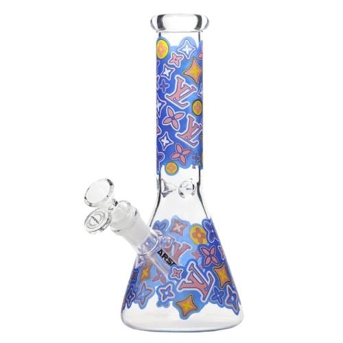 Arsenal brand 10 inch beaker bong with blue decal 5mm thick glass