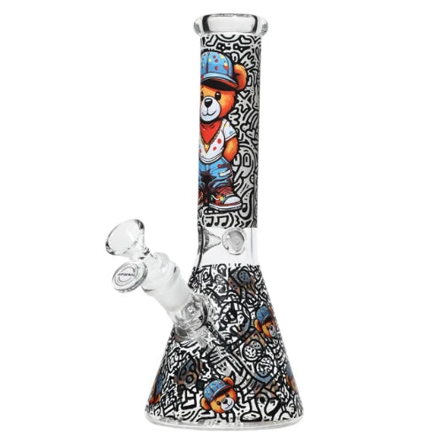 Arsenal - 10 Inch 5mm Street Bear Beaker Bong - Design 1 - Bongs Canada