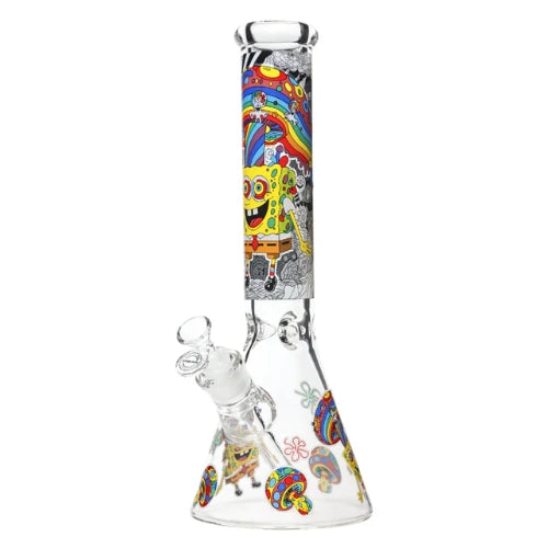 Arsenal - 14 Inch 7mm Trippy Sponge Beaker Bong - Design 1 - Bongs Canada