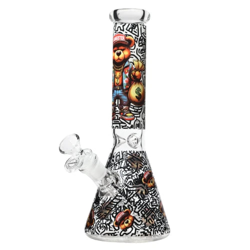 Arsenal - 10 Inch 5mm Street Bear Beaker Bong - Design 2 - Bongs Canada