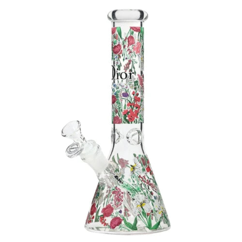 Arsenal brand 10 inch beaker bong with garden decal 5mm thick glass