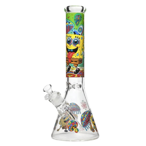 Arsenal - 14 Inch 7mm Trippy Sponge Beaker Bong - Design 4 - Bongs Canada
