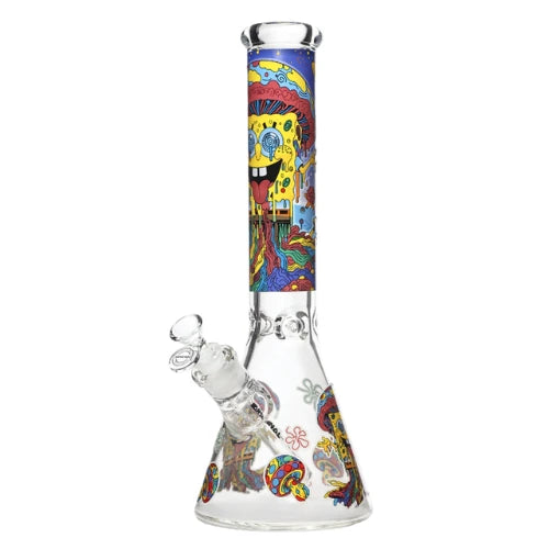 Arsenal - 14 Inch 7mm Trippy Sponge Beaker Bong - Design 5 - Bongs Canada