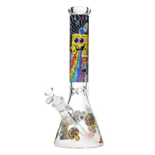Arsenal - 14 Inch 7mm Trippy Sponge Beaker Bong - Design 6 - Bongs Canada